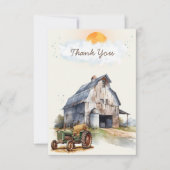  Boerderij Verjaardag Tractor Party Bedankkaart (Voorkant)