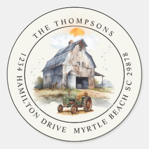  Boerderij Verjaardag Tractor Party Ronde Sticker