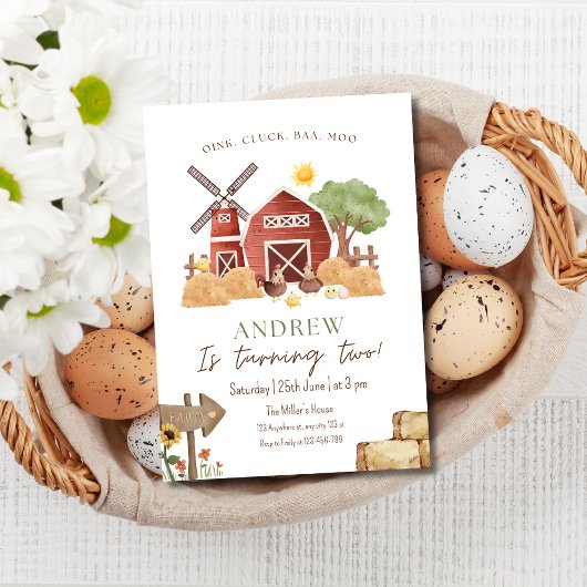 Boerderij Verjaardag Uitnodiging, Barnyard Boys Ve Kaart