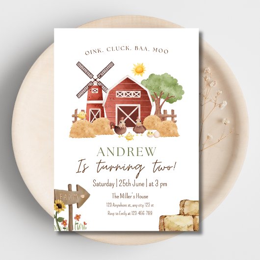Boerderij Verjaardag Uitnodiging, Barnyard Boys Ve Kaart