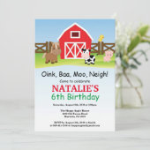 Boerderij Verjaardag Uitnodiging Barnyard Party (Staand voorkant)