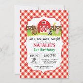 Boerderij Verjaardag Uitnodiging Barnyard Party (Voorkant)
