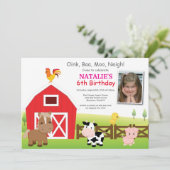 Boerderij Verjaardag Uitnodiging Land Barnyard Par (Staand voorkant)