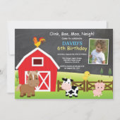 Boerderij Verjaardag Uitnodiging Land Barnyard Par (Voorkant)