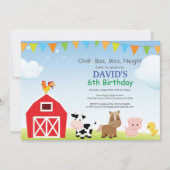 Boerderij Verjaardag Uitnodiging Land Barnyard Par (Voorkant)