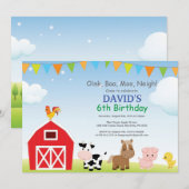 Boerderij Verjaardag Uitnodiging Land Barnyard Par (Voorkant / Achterkant)
