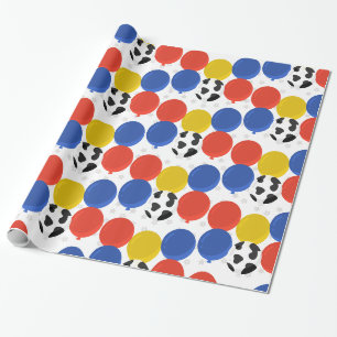 Boerderij Verjaardagsballonnen met Koeienprint Cadeaupapier