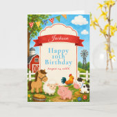 Boerderij Verjaardagsfeest Kaart (Gele Bloem)