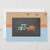 Boerderij verjaardagsfeest Pompoen Tractor Foto Ui Kaart (Achterkant)