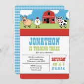 Boerderij Verjaardagsfeest Uitnodiging (Voorkant / Achterkant)