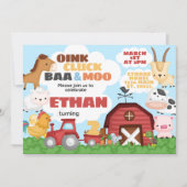 Boerderij verjaardagsfeest uitnodiging (Voorkant)