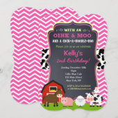 Boerderij verjaardagsfeest uitnodigingen voor meis (Voorkant / Achterkant)