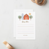 Boerderij verjaardagsfeestdag Capsule Nota Kaart Notitiekaartje (Voorkant / Achterkant in situ)