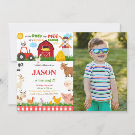 Boerderij Verjaardagsfeestfoto Kaart