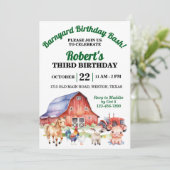 Boerderij Verjaardagsfeestje Kaart (Staand voorkant)