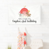 Boerderij verjaardagsfeestje welkomstbord banner (Insitu)