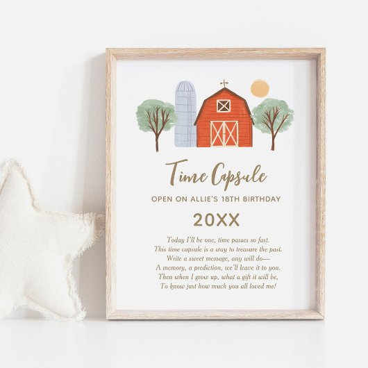 Boerderij verjaardagsfeestmaal Capsule Sign Poster