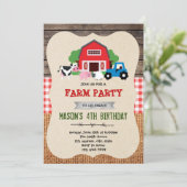 Boerderij verjaardagsfeestuitnodiging kaart (Staand voorkant)