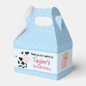 Boerderij Verjaardagsgunstbox (geveldoos) - Blauw Bedankdoosjes (Voorkant Zijde)
