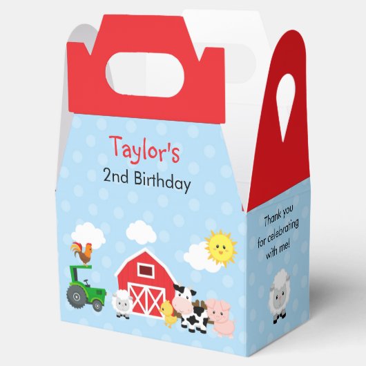 Boerderij Verjaardagsgunstdozen (geveldoos) - Blue Bedankdoosjes (Geopend)