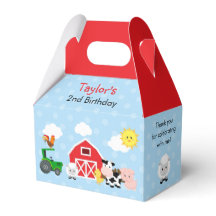 Boerderij Verjaardagsgunstdozen (geveldoos) - Blue