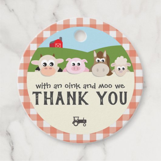 Boerderij verjaardagsgunsttag bedankjes labels (Voorkant)