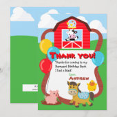 Boerderij Verjaardagskaart bedankjes voor boerderi Bedankkaart (Voorkant / Achterkant)