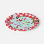 Boerderij Verjaardagspapier Bord 7"Oude MacDonald  (Gekanteld)