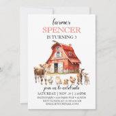 Boerderij Verjaardagsschuur Dieren Party Kaart (Voorkant)