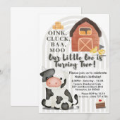 Boerderij verjaardagsuitnodiging | Barnyard Animal Kaart (Voorkant / Achterkant)