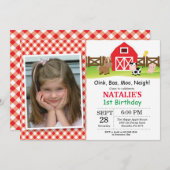 Boerderij verjaardagsuitnodiging Barnyard-feestje Kaart (Voorkant / Achterkant)