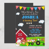 Boerderij verjaardagsuitnodiging Barnyard Kaart (Voorkant / Achterkant)