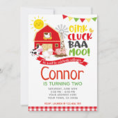 Boerderij Verjaardagsuitnodiging, Barnyard Party Kaart (Voorkant)