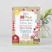 Boerderij Verjaardagsuitnodiging Barnyard Verjaard Kaart (Staand voorkant)