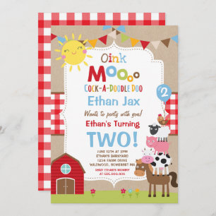 Boerderij Verjaardagsuitnodiging Barnyard Verjaard Kaart