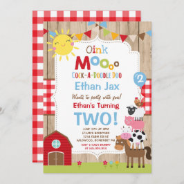 Boerderij Verjaardagsuitnodiging Barnyard Verjaard Kaart