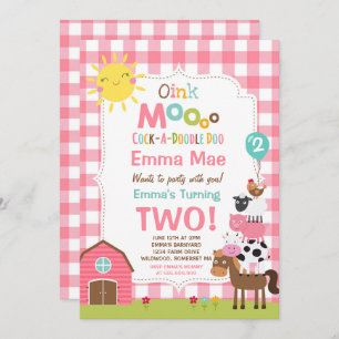 Boerderij Verjaardagsuitnodiging Barnyard Verjaard Kaart