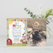 Boerderij Verjaardagsuitnodiging Barnyard Verjaard Kaart (Staand voorkant)