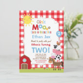 Boerderij Verjaardagsuitnodiging Barnyard Verjaard Kaart (Staand voorkant)