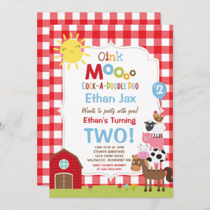 Boerderij Verjaardagsuitnodiging Barnyard Verjaard Kaart