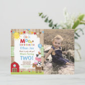 Boerderij Verjaardagsuitnodiging Barnyard Verjaard Kaart (Staand voorkant)