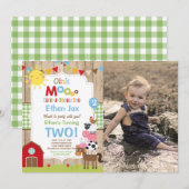 Boerderij Verjaardagsuitnodiging Barnyard Verjaard Kaart (Voorkant / Achterkant)