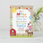 Boerderij Verjaardagsuitnodiging Barnyard Verjaard Kaart (Staand voorkant)