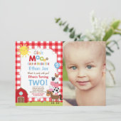 Boerderij Verjaardagsuitnodiging Barnyard Verjaard Kaart (Staand voorkant)