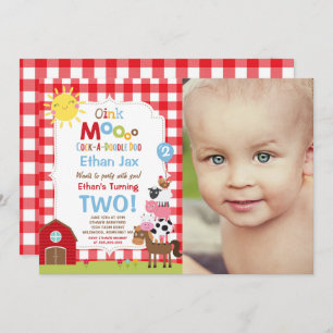 Boerderij Verjaardagsuitnodiging Barnyard Verjaard Kaart