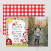 Boerderij Verjaardagsuitnodiging Barnyard Verjaard Kaart (Voorkant / Achterkant)