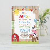 Boerderij Verjaardagsuitnodiging Barnyard Verjaard Kaart (Staand voorkant)