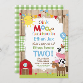 Boerderij Verjaardagsuitnodiging Barnyard Verjaard Kaart