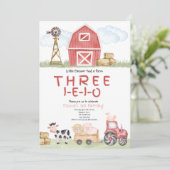 Boerderij Verjaardagsuitnodiging Drie-I-E-I-O Kaart (Staand voorkant)