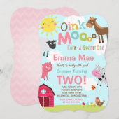 Boerderij Verjaardagsuitnodiging Oud MacDonald Boe Kaart (Voorkant / Achterkant)